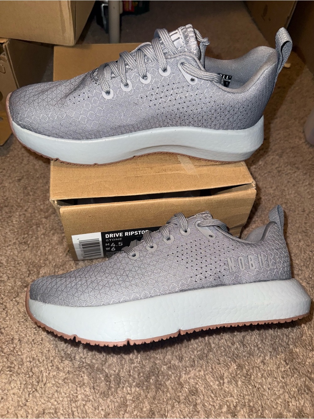 NOBULL Light Gray Mesh Trainer Sneakers